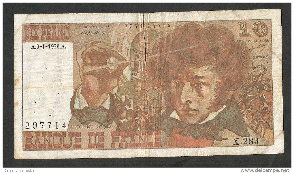 FRANCE - BANQUE De FRANCE - 10 FRANCS (1976) A.5 - 1 - 1976 - 10 F 1972-1978 ''Berlioz''