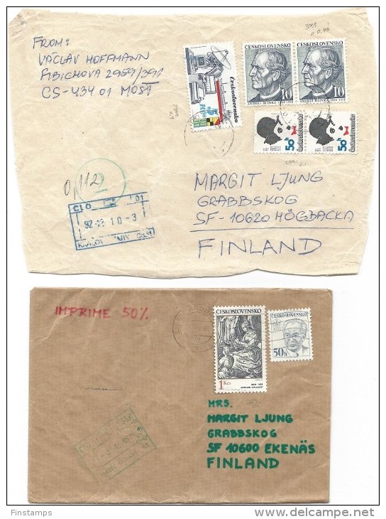 CSR CLO - Douane 1 Cover + 3 Cover Front Page Only 1986-1992 To Finland - Brieven En Documenten