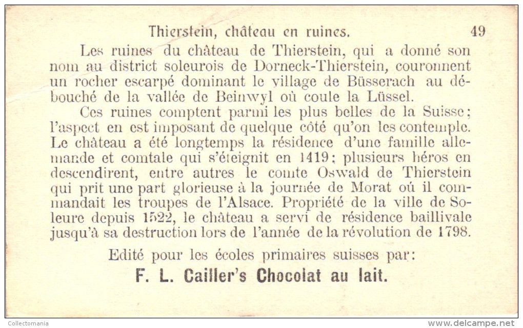 21 cards  karten, cartes, Cailler's chocolat au lait - Suisse ( zwitserland , Schweiz )kantons approx 1930 milch melk