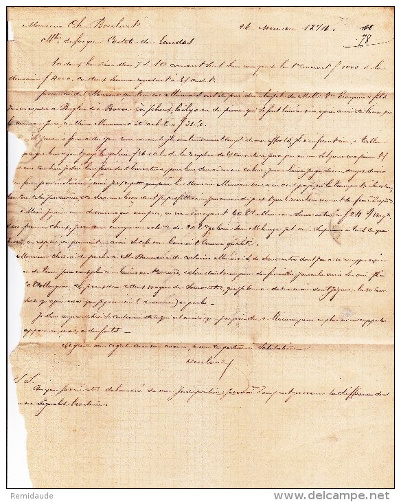 1864 - CERES - LETTRE Avec ANNULATION De DAX (GC 1283) + CACHET De La GARE De BAYONNE Pour CASTETS DES LANDES - 1871-1875 Cérès