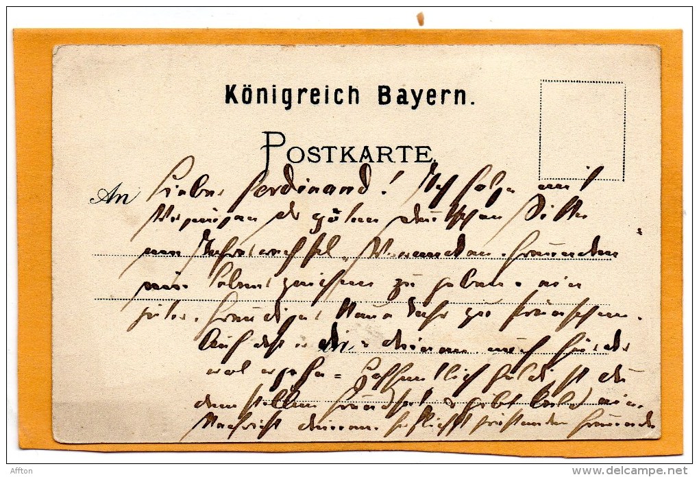 Gruss Aus Alte Veste B Nurnberg U Furth 1898 Postcard - Fuerth