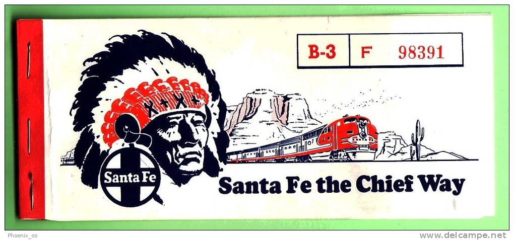 UNITED STATES - Railway / Santa Fe Railway, Ticket, Year 1968 - Monde