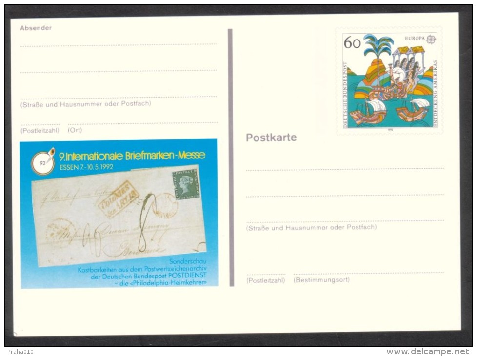 C01609 - BRD / Postal Stationery (1992) EUROPA - CEPT, Christopher Columbus - Discovery Of America - Cristóbal Colón