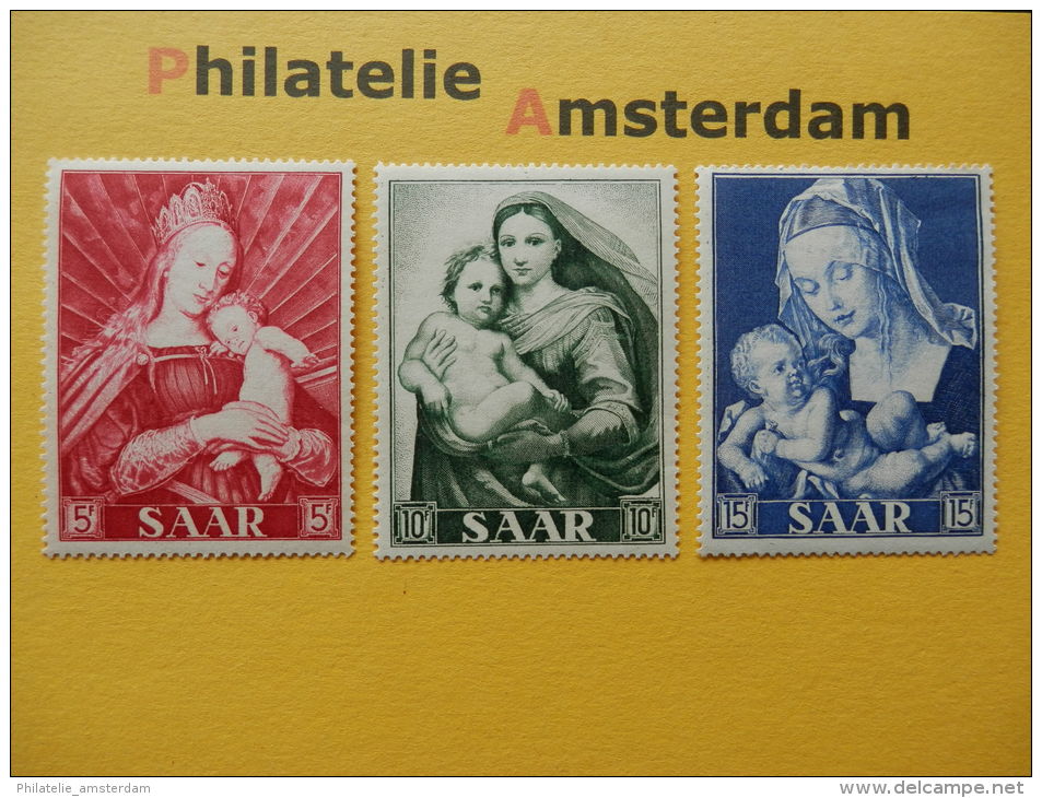 Saar 1954, ARTS / MADONNA / HOLBEIN RAPHAEL DÜRER: Mi 351-53, ** - Madonne