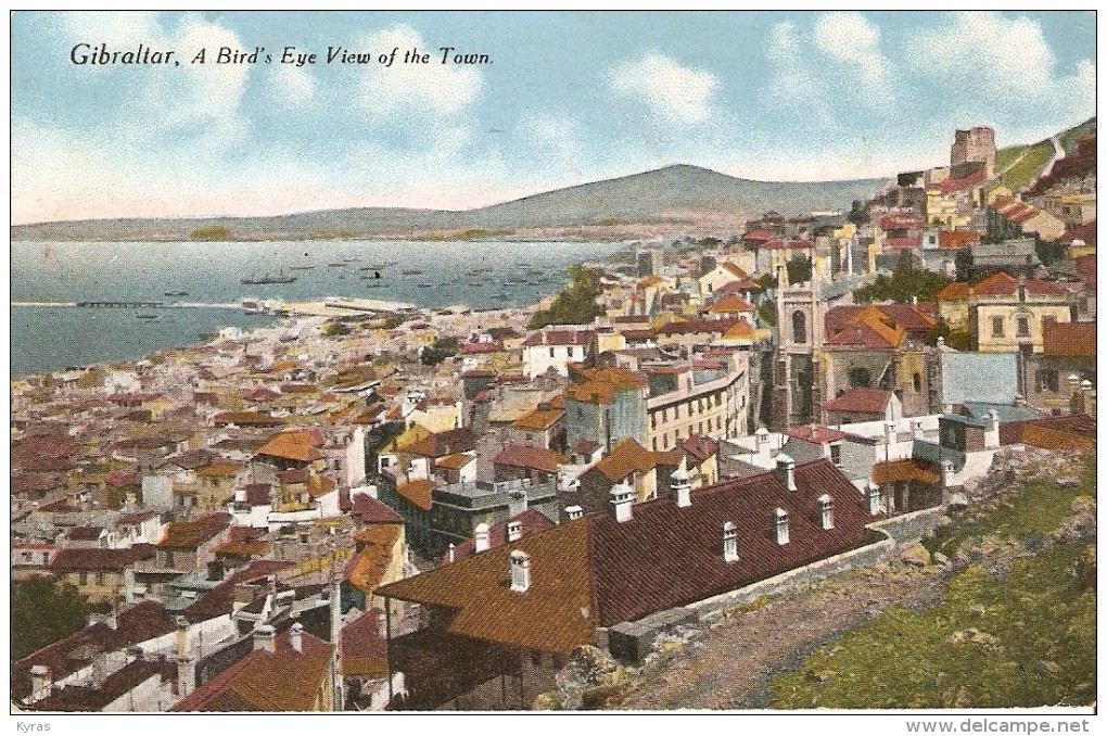 GIBRALTAR . A Bird's Eye View Of The Town - Gibraltar