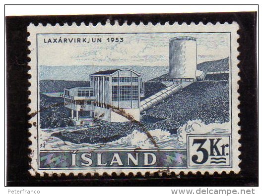 B - 1956 Islanda - Centrale Di Laxa - Oblitérés