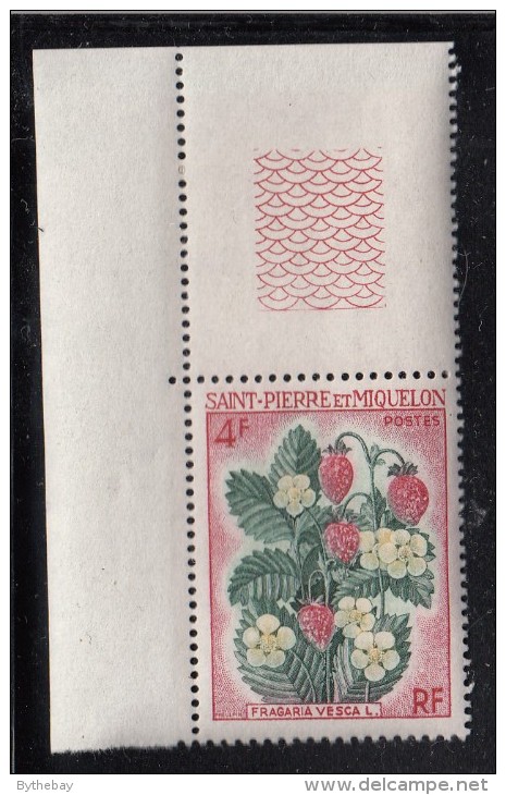 St Pierre Et Miquelon 1970 MNH Sc 401 4fr Strawberries, Margin Copy - Ongebruikt