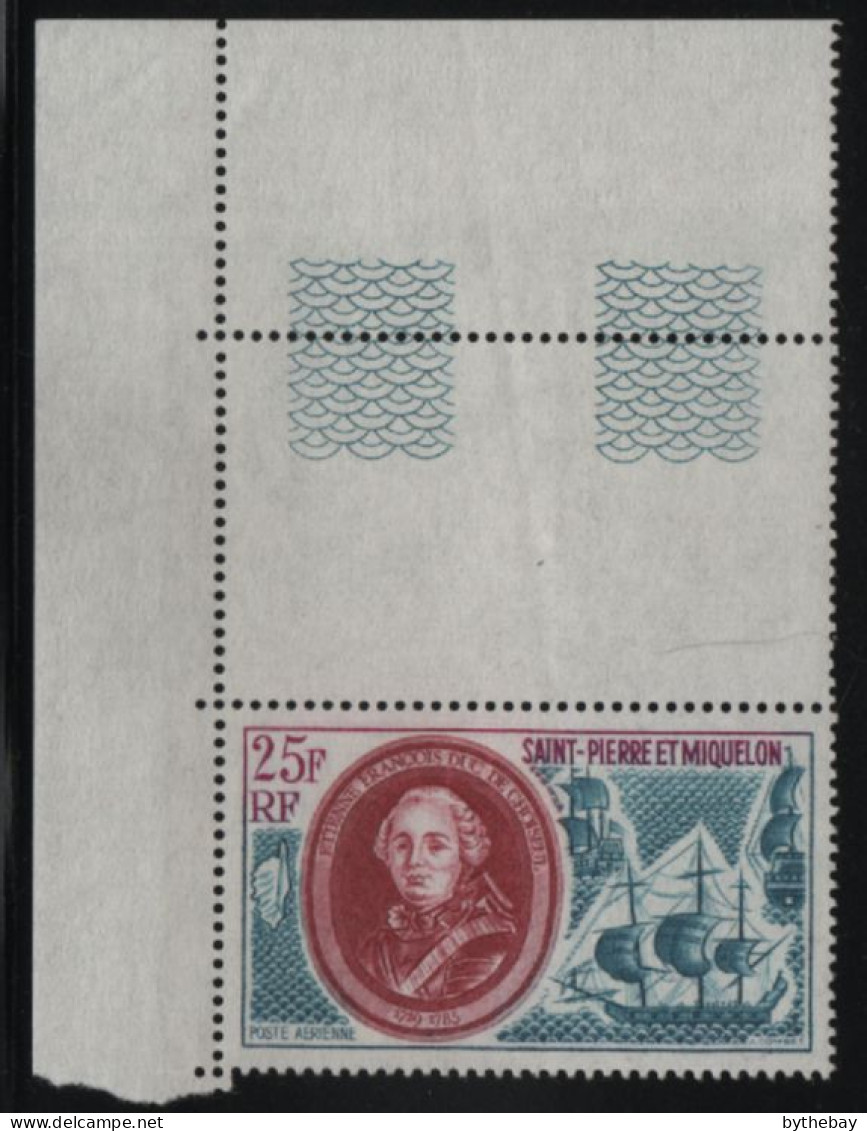St Pierre Et Miquelon 1970 MNH Sc C47 25fr Etienne Francois, Ships Margin Copy - Unused Stamps