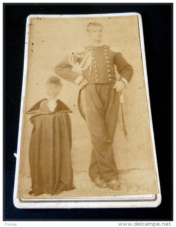 FOTO ORIGINALE - REALE CARABINIERE   1870 ?? STUDIO GIOVANNI SALAMO NICASTRO - Guerre, Militaire