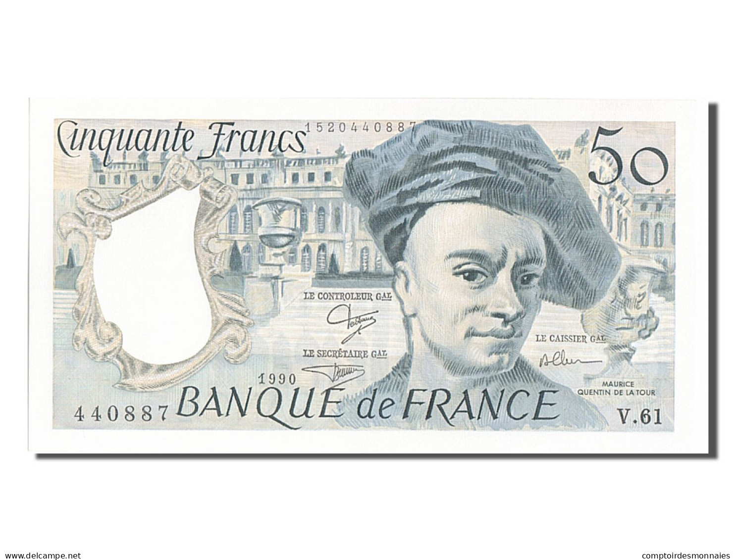 Billet, France, 50 Francs, 50 F 1976-1992 ''Quentin De La Tour'', 1990, NEUF - 50 F 1976-1992 ''Quentin De La Tour''