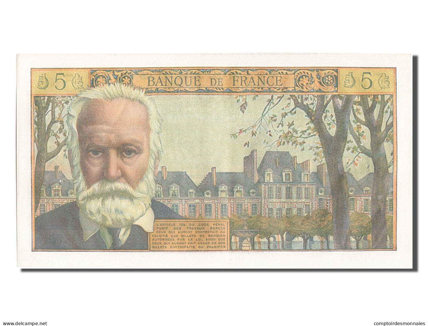 Billet, France, 5 Nouveaux Francs, 5 NF 1959-1965 ''Victor Hugo'', 1962 - 5 NF 1959-1965 ''Victor Hugo''