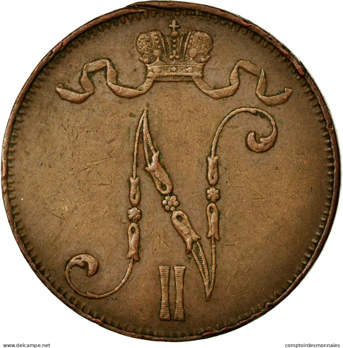 Monnaie, Finlande, Nicholas II, 5 Pennia, 1911, TTB+, Cuivre, KM:15 - Finlandia