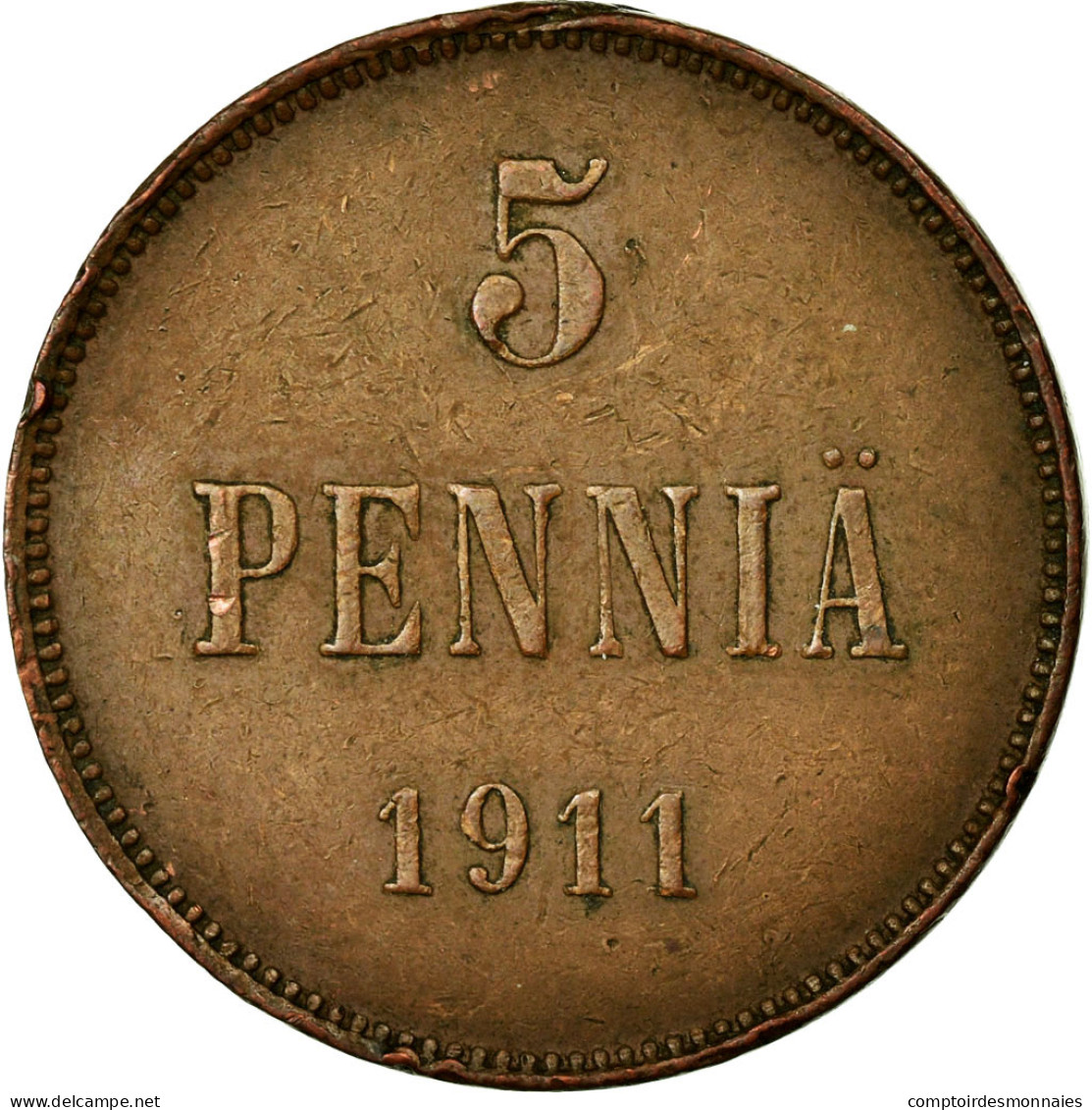 Monnaie, Finlande, Nicholas II, 5 Pennia, 1911, TTB+, Cuivre, KM:15 - Finlandia