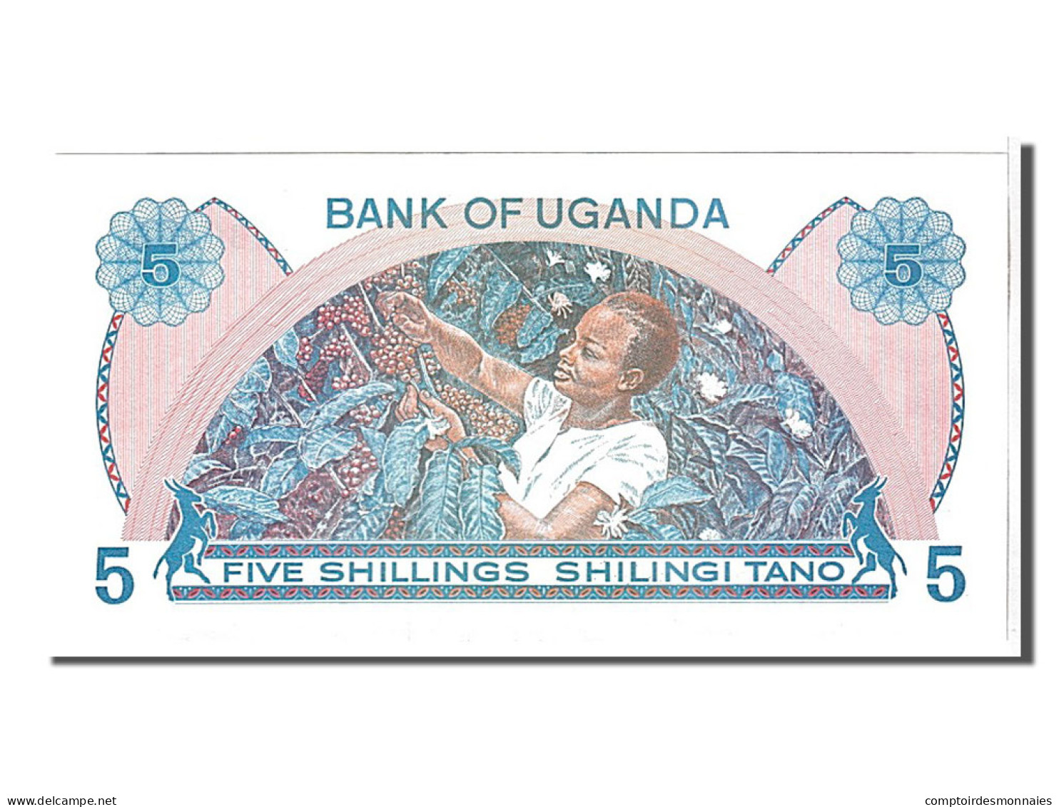Billet, Uganda, 5 Shillings, 1979, KM:10, NEUF - Ouganda