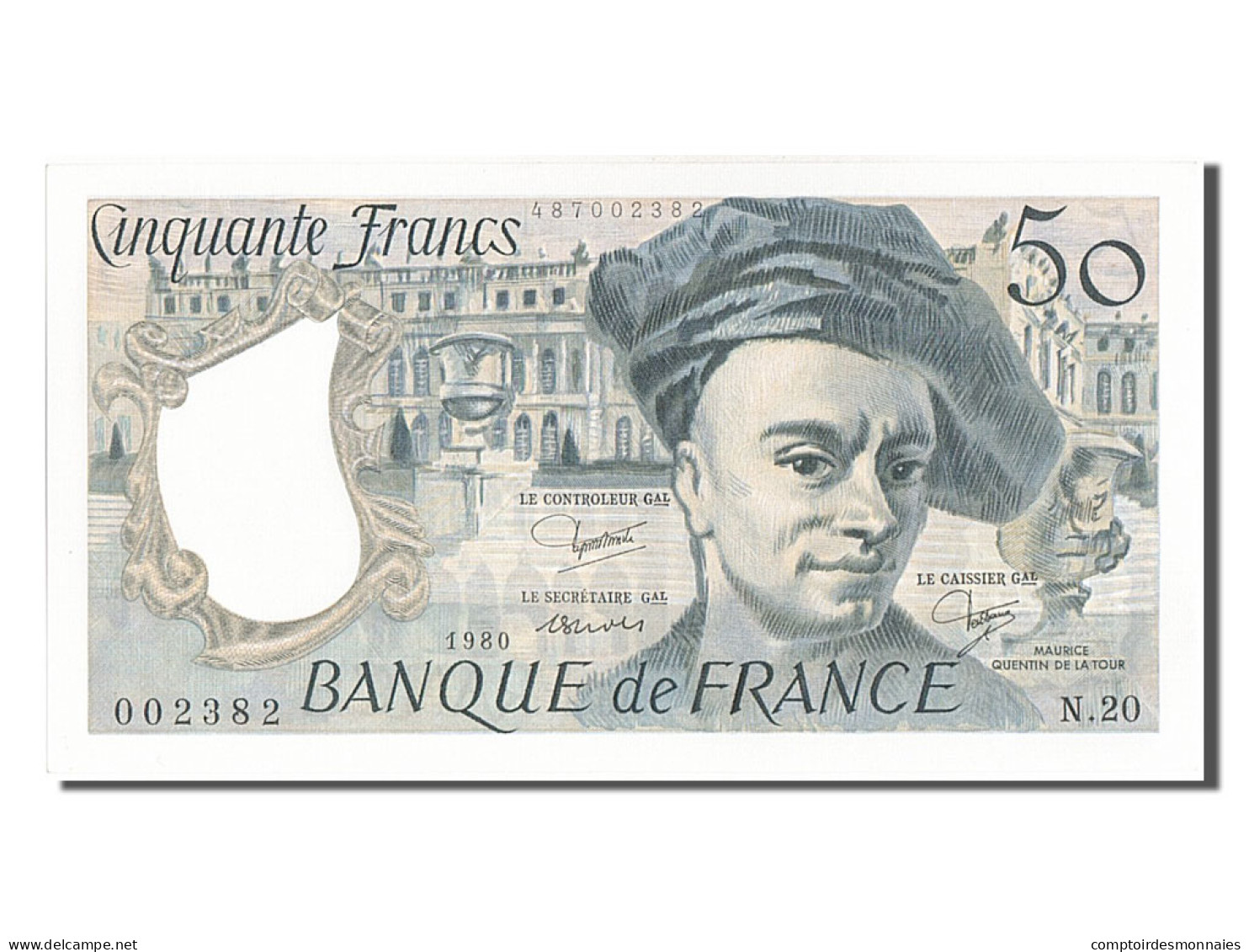 Billet, France, 50 Francs, 50 F 1976-1992 ''Quentin De La Tour'', 1980, NEUF - 50 F 1976-1992 ''quentin De La Tour''