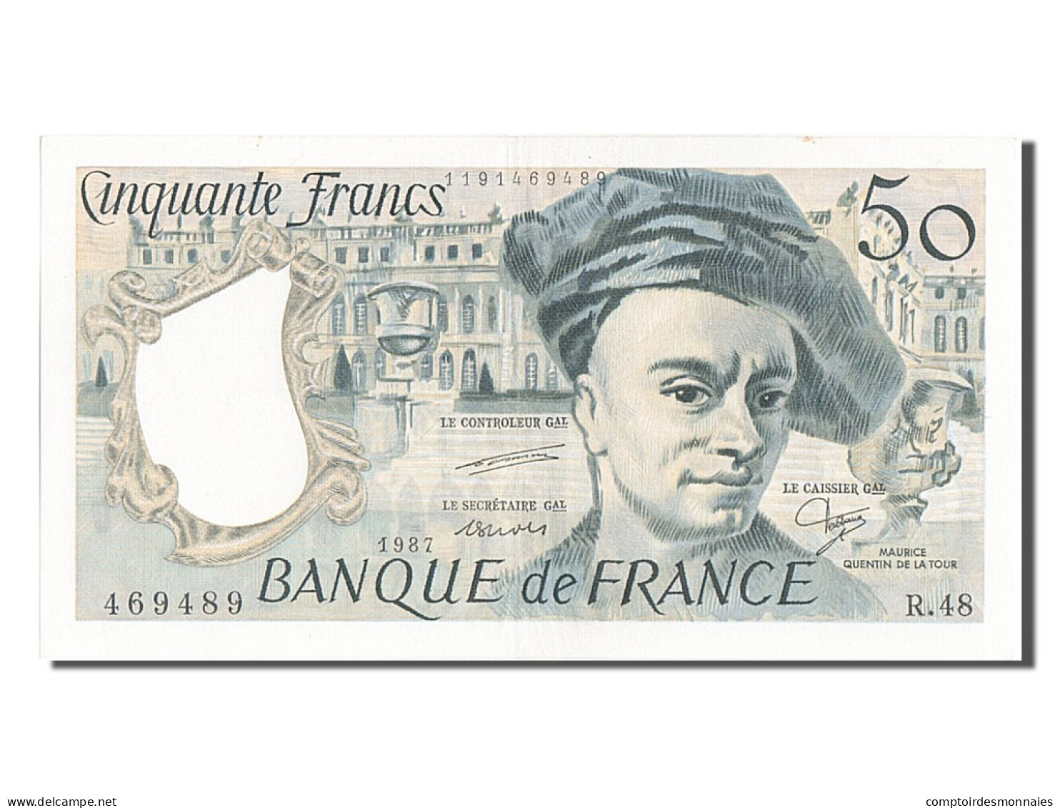 Billet, France, 50 Francs, 50 F 1976-1992 ''Quentin De La Tour'', 1987, SPL - 50 F 1976-1992 ''Quentin De La Tour''