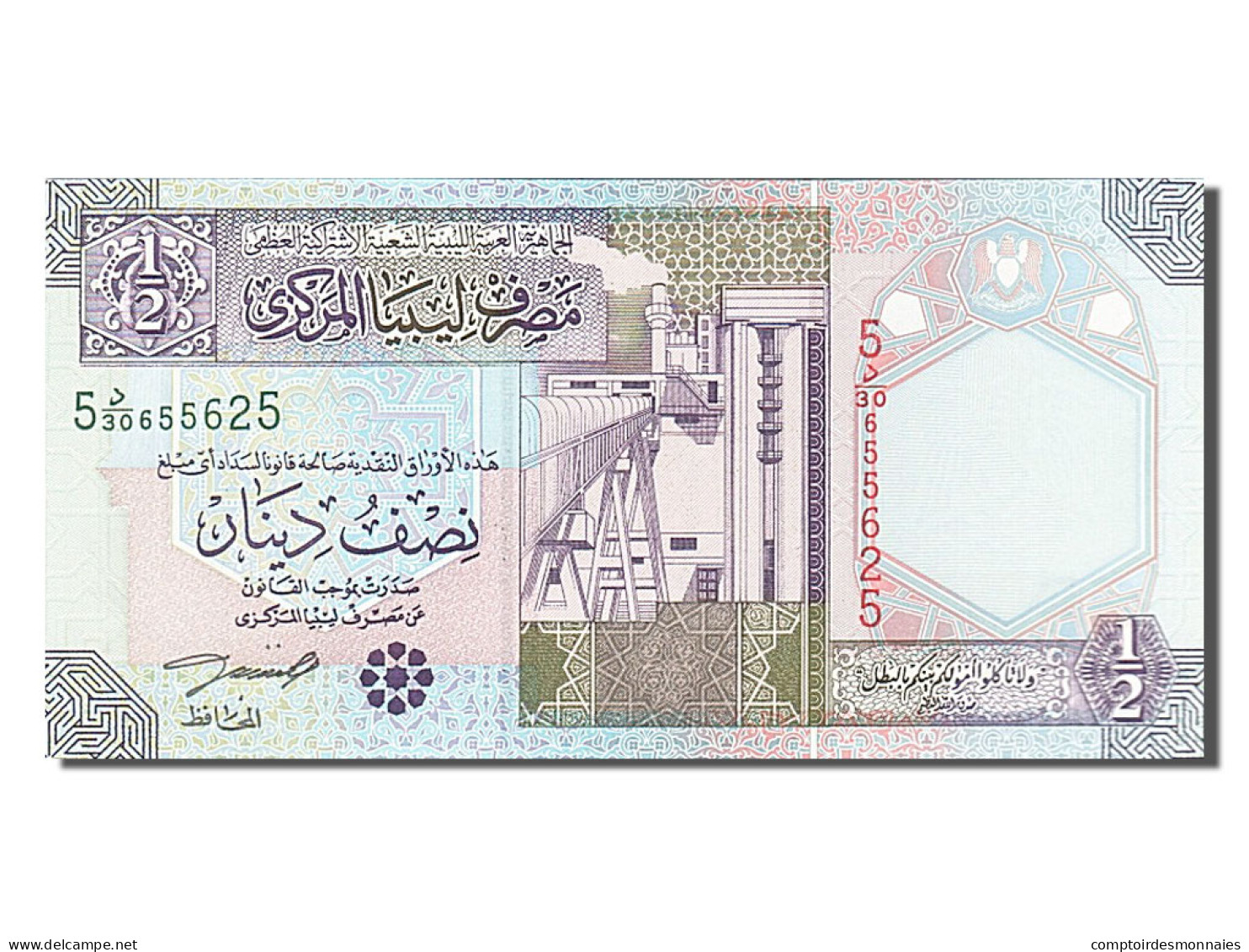 Billet, Libya, 1/2 Dinar, 2002, NEUF - Libië