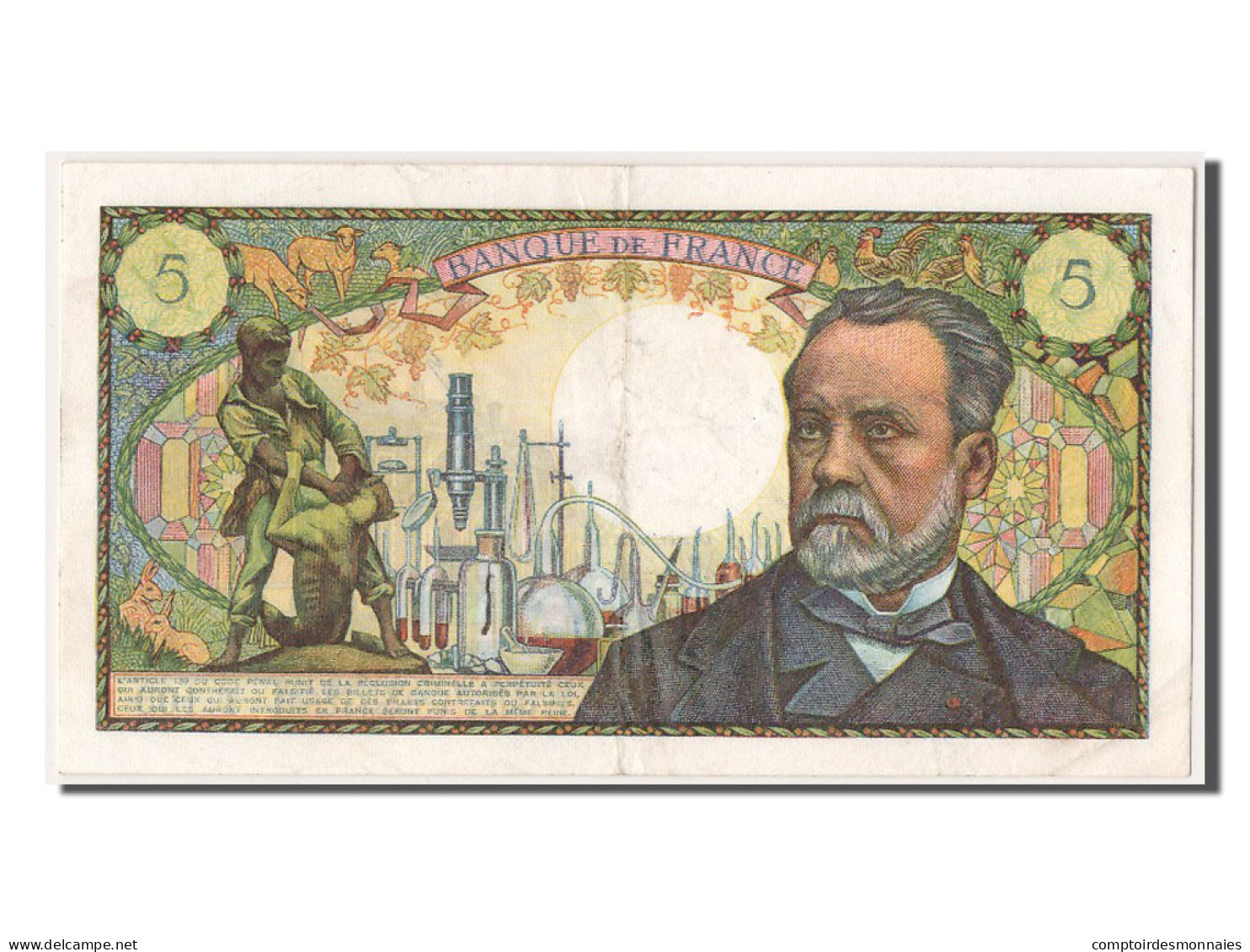 Billet, France, 5 Francs, 5 F 1966-1970 ''Pasteur'', 1969, 1969-06-05, TTB+ - 5 F 1966-1970 ''Pasteur''