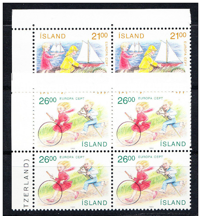 ISLANDIA  1989 .EUROPA-CEPT . BLOQUE DE 4   NUEVO SIN CHARNELA. SES 282 - 1989