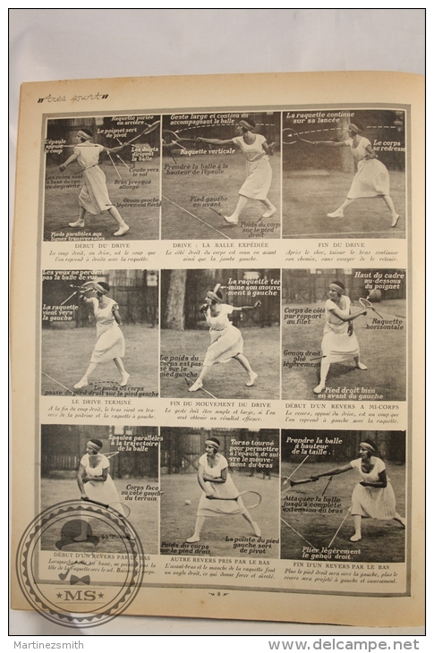 La Bibliotheque Très Sport, 1920s Magazine Supplement - Tennis - Old Pictures Of Suzanne Lenglen - 20 Pages - 1900 - 1949