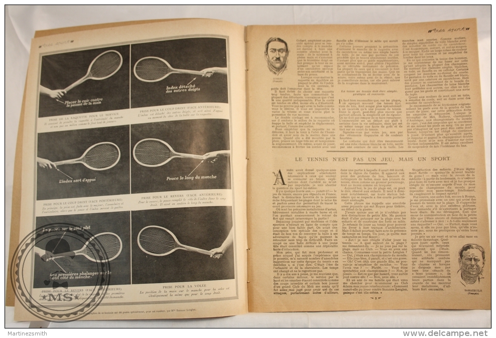 La Bibliotheque Très Sport, 1920s Magazine Supplement - Tennis - Old Pictures Of Suzanne Lenglen - 20 Pages - 1900 - 1949