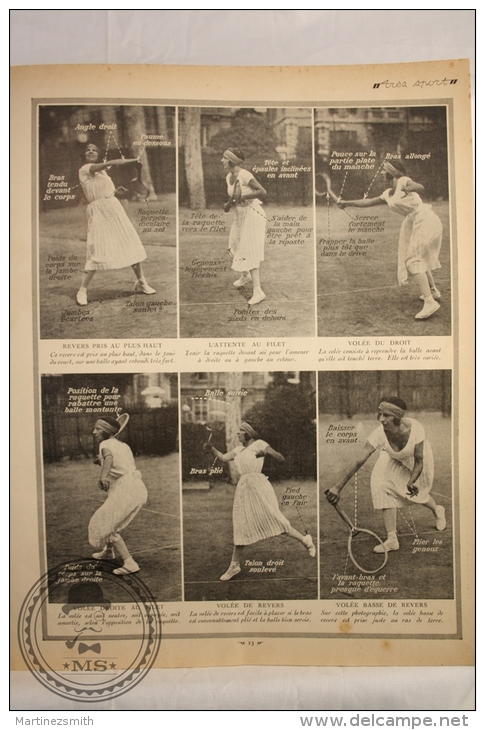 La Bibliotheque Très Sport, 1920s Magazine Supplement - Tennis - Old Pictures of Suzanne Lenglen - 20 pages