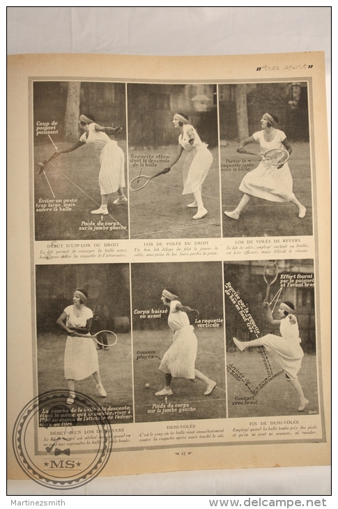 La Bibliotheque Très Sport, 1920s Magazine Supplement - Tennis - Old Pictures of Suzanne Lenglen - 20 pages