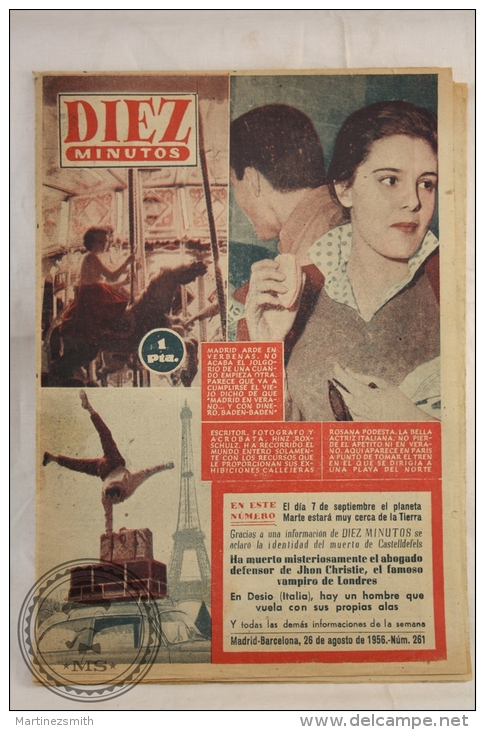 Old 1950s Spanish Magazine - Greta Garbo On Vacation Article - Zeitschriften