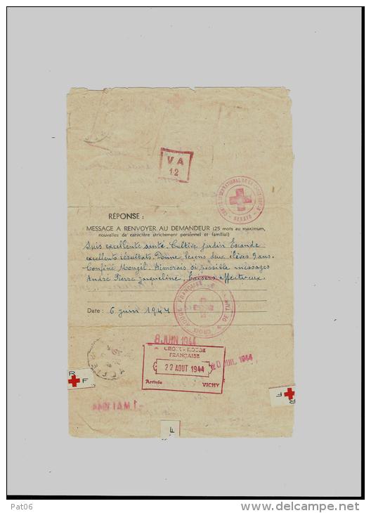 03 &ndash; ALLIER &laquo; VICHY &raquo;Message C.R. Clos &ndash; Tarif Particulier &laquo; SUISSE &raquo; à 1F.50 (5.1.1 - Rode Kruis