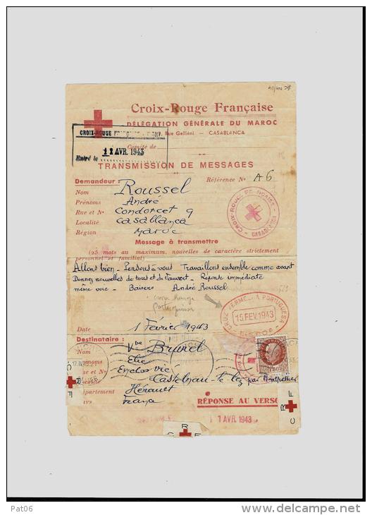 03 &ndash; ALLIER &laquo; VICHY &raquo;Message C.R. Clos &ndash; Tarif Particulier &laquo; SUISSE &raquo; à 1F.50 (5.1.1 - Croix Rouge