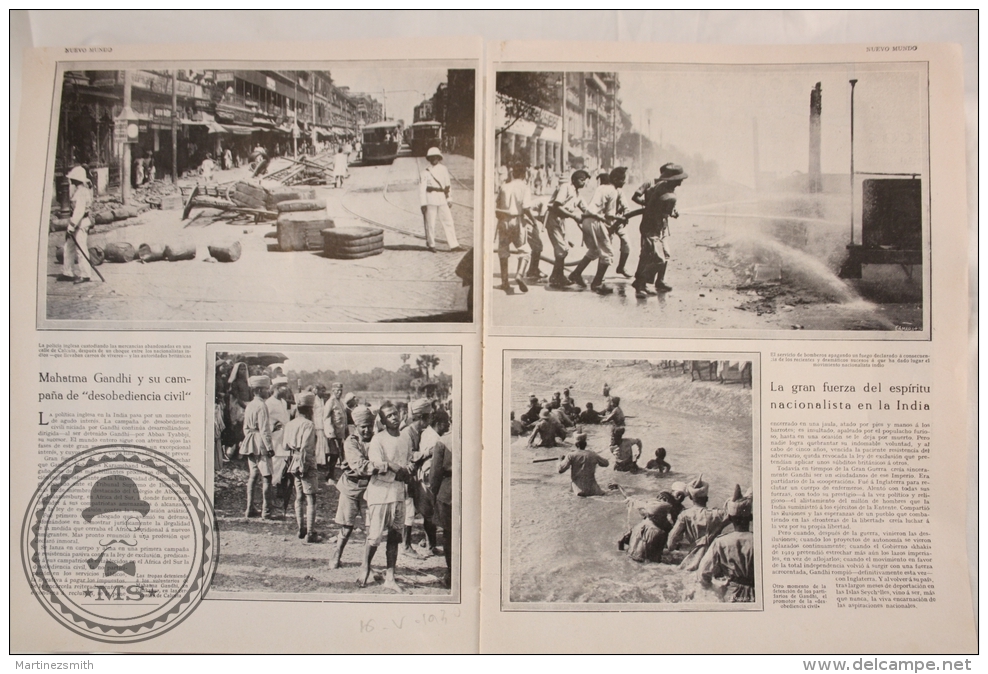 2 Article From A 1930s Spanish Magazine: Mahatma Gandhi And His Campaign Of Civil Disobedience - [1] Fino Al 1980