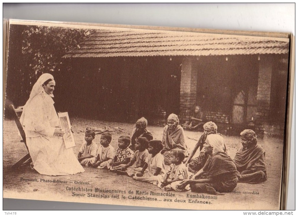 CARNET DE 12 C P A --CATECHISTES MISSIONNAIRES DE MARIE-IMMACULEE-inde kumbakonam-voir 14 scans