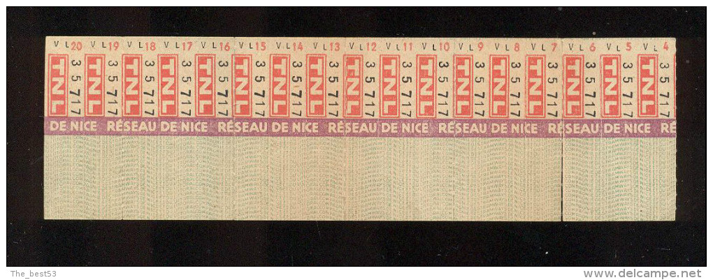 Ensemble De 17 Tickets De Tramways De Nice (06) - Europa