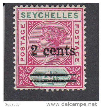 Seychelles 1902  2c On 4c  SG41    MH - Seychelles (...-1976)