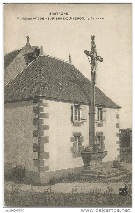 ST -PIERRE -QUIBERON   *** Le Calvaire  *** Belle  Cpa  Très Rare - Gourin