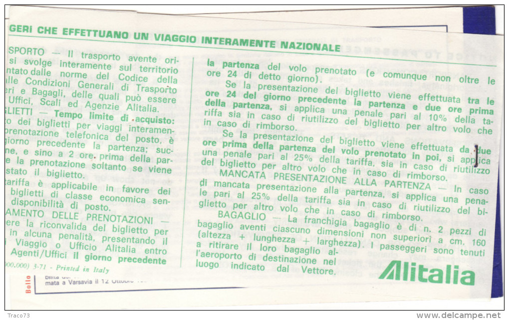 ALITALIA   /   PALERMO-ROMA-TORINO  _ Ticket -  Biglietto Aereo - Carta D´imbarco - Europe