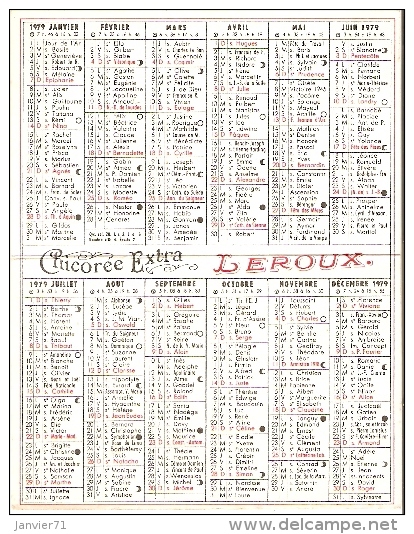 Petit Calendrier 1979 : Chicorée Leroux - Autres & Non Classés