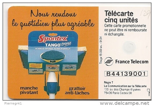 CARTE-PUCE-PRIVEE-5U-GN-129-GEM--04/94-TANGO EPONGE-V°Série N°001--UTILISE-TBE - 5 Unités