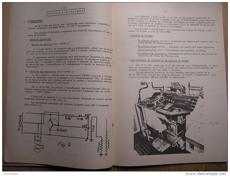 FORMATION DES AGENTS DE CONDUITE LOCOMOTIVE BB 16000 Documentation SNCF Document 1969 Train Electrique Chemins  Fer Rail - Railway & Tramway