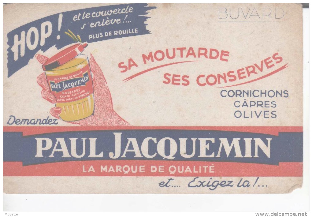 BUVARDS-PUB-MOUTARDE PAUL JACQUEMINCOUVERCLE HOP-13,5 Cm X 21 Cm- - Senape