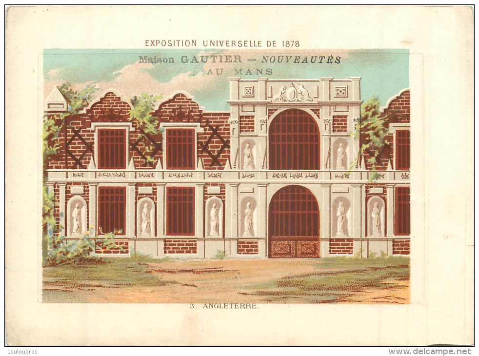 CHROMO A LA VILLE DU MANS MAISON GAUTIER EDIT. BOUILLON RIVOYRE EXPO UNIVERSELLE 1878  ANGLETERRE - Altri & Non Classificati