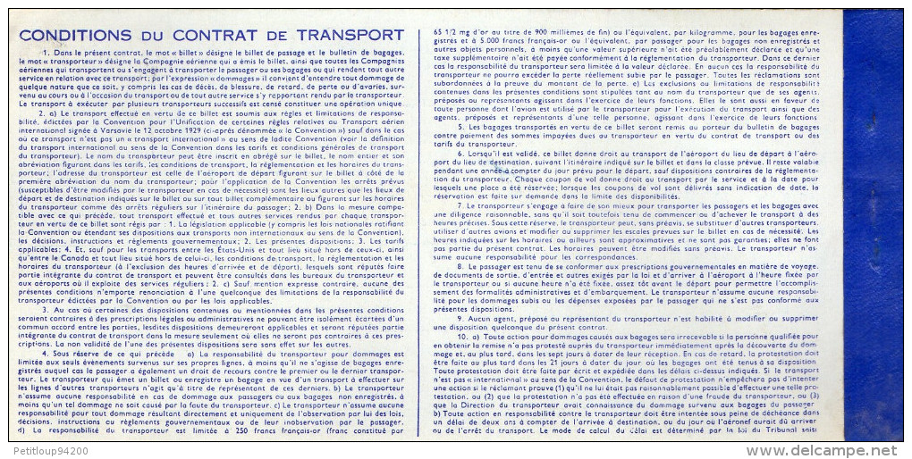 AIR FRANCE/CLUB MEDITERRANEE  Billet De Passage Et Bulletin De Bagages  Passenger Ticket And Baggage Check1959  C - Tickets