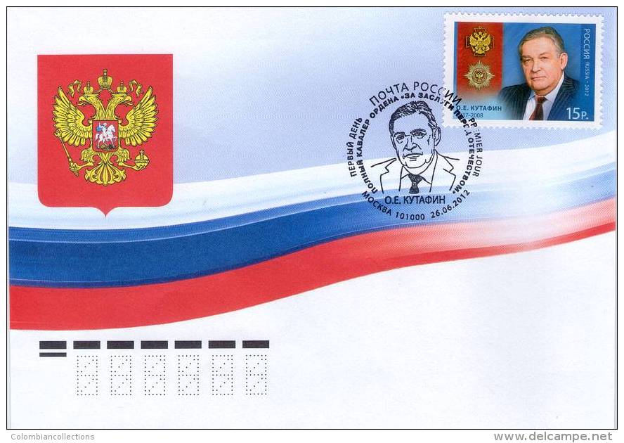 Lote 1839, 2012, Rusia, Russia, FDC, Lawyer, Oleg Emelianovich Kutafin, Full Cavalier Of The Order For Merit To The Fath - Années Complètes