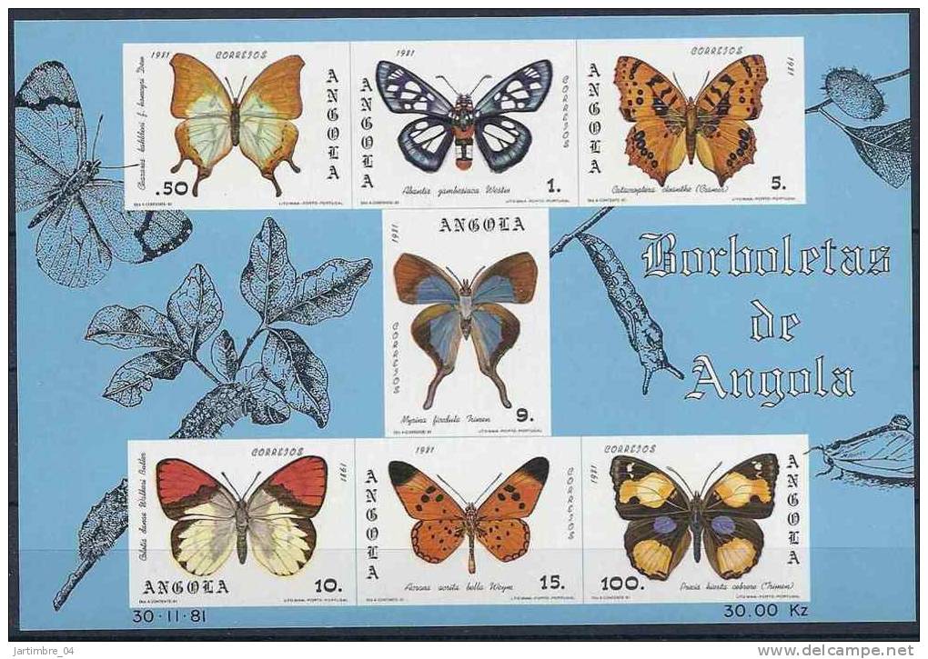 1981 ANGOLA  BF 6**  Papillons - Angola