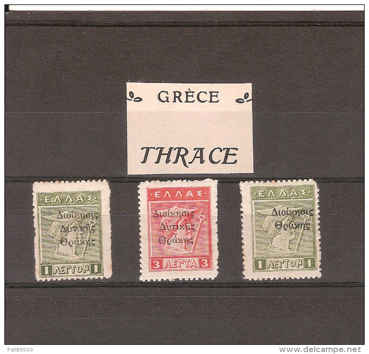 THRACE (occupation Grecque) 1920 -  LOT DE  3 TIMBRES NEUFS AVEC CHARNIERES - Thracië