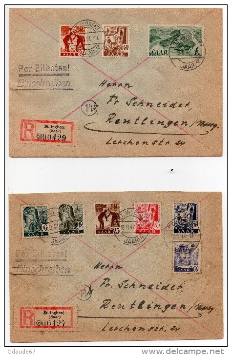 1947 - 4 ENVELOPPES RECOMMANDEES De ST INGBERT - SAAR - Other & Unclassified