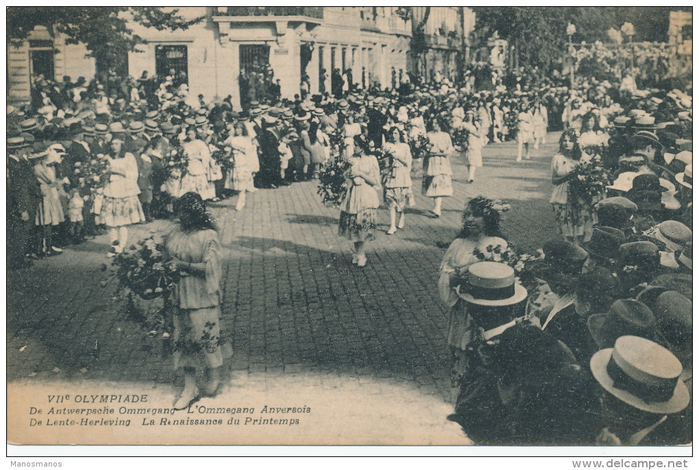 339/22 - Carte-Vue JEUX OLYMPIQUES ANVERS 1920 - Ommegang Renaissance Du Printemps - Non Circulée - Zomer 1920: Antwerpen