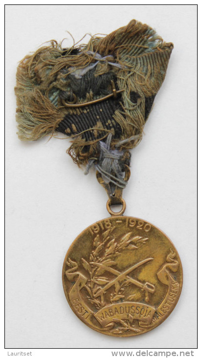 Estland Estonia Estonie 1918-1920 Medal Liberation War Freiheitskrieg With Original Ribbon Remainders - Estonia