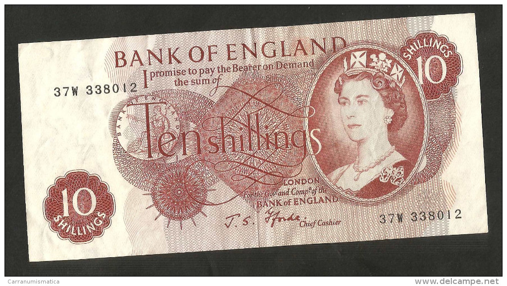 [NC] UNITED KINGDOM - BANK Of ENGLAND - 10 SHILLINGS (J.S. Fforde / 1966-1970) - ELIZABETH II - 10 Shillings