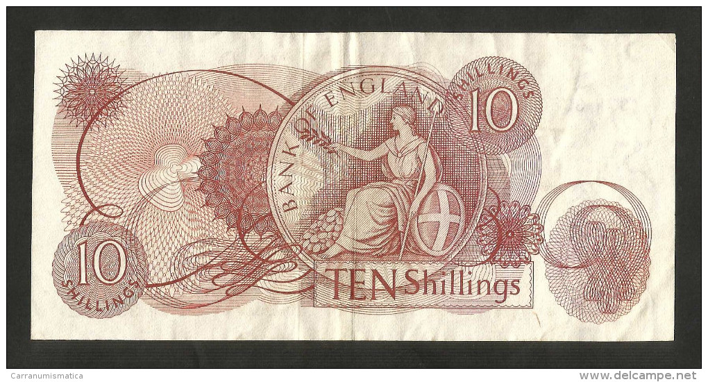 [NC] UNITED KINGDOM - BANK Of ENGLAND - 10 SHILLINGS (J.S. Fforde / 1966-1970) - ELIZABETH II - 10 Schillings